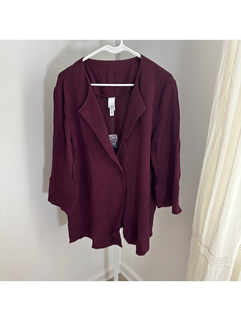 Wynne Layers NWOT Women's Deep Purple Burgundy Knit Blazer / Jacket Size L